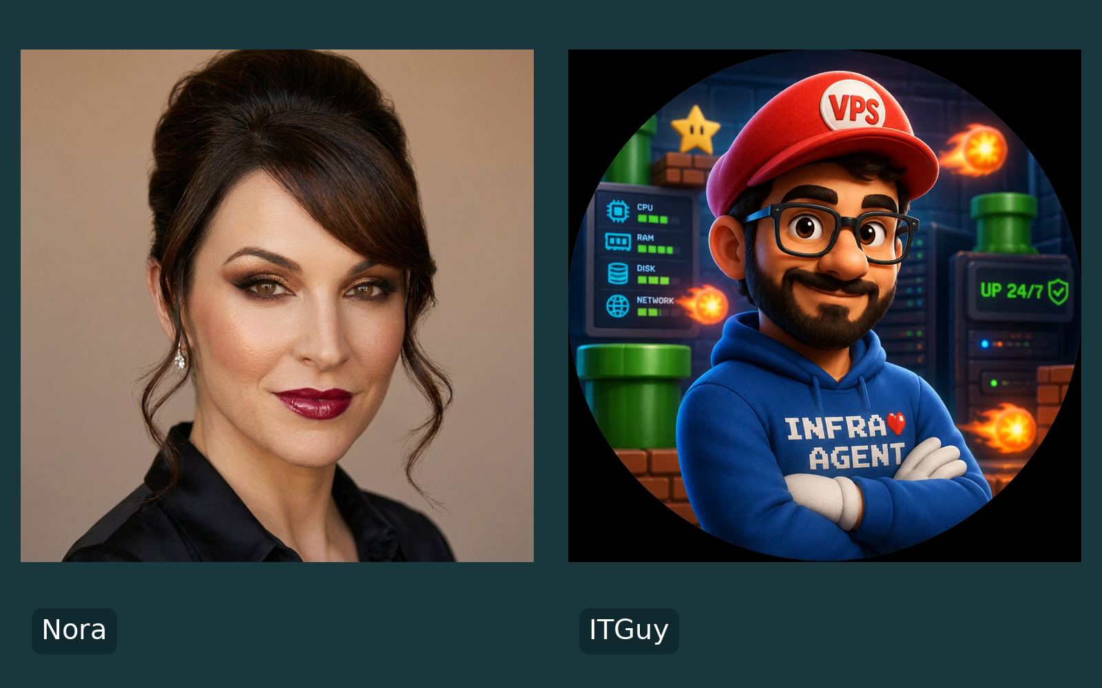 Nora and ITGuy, AB’s personal AI agents
